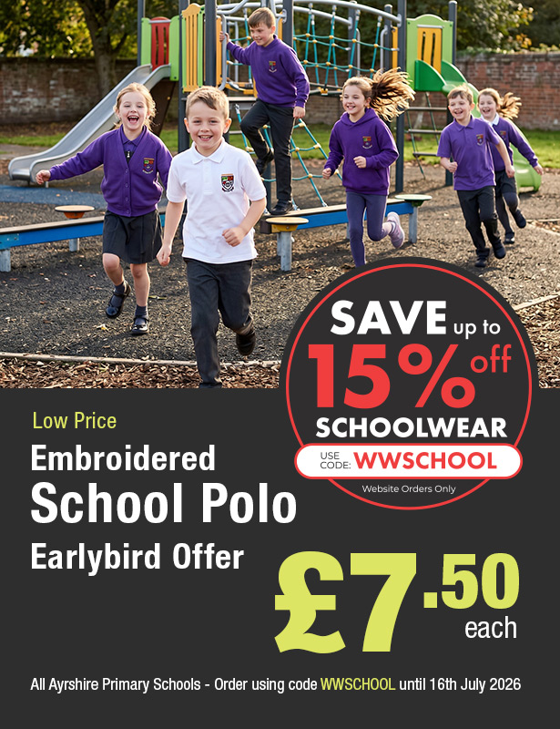 15% of all Schoolwear at the Working Wardrobe until 16th July 2026